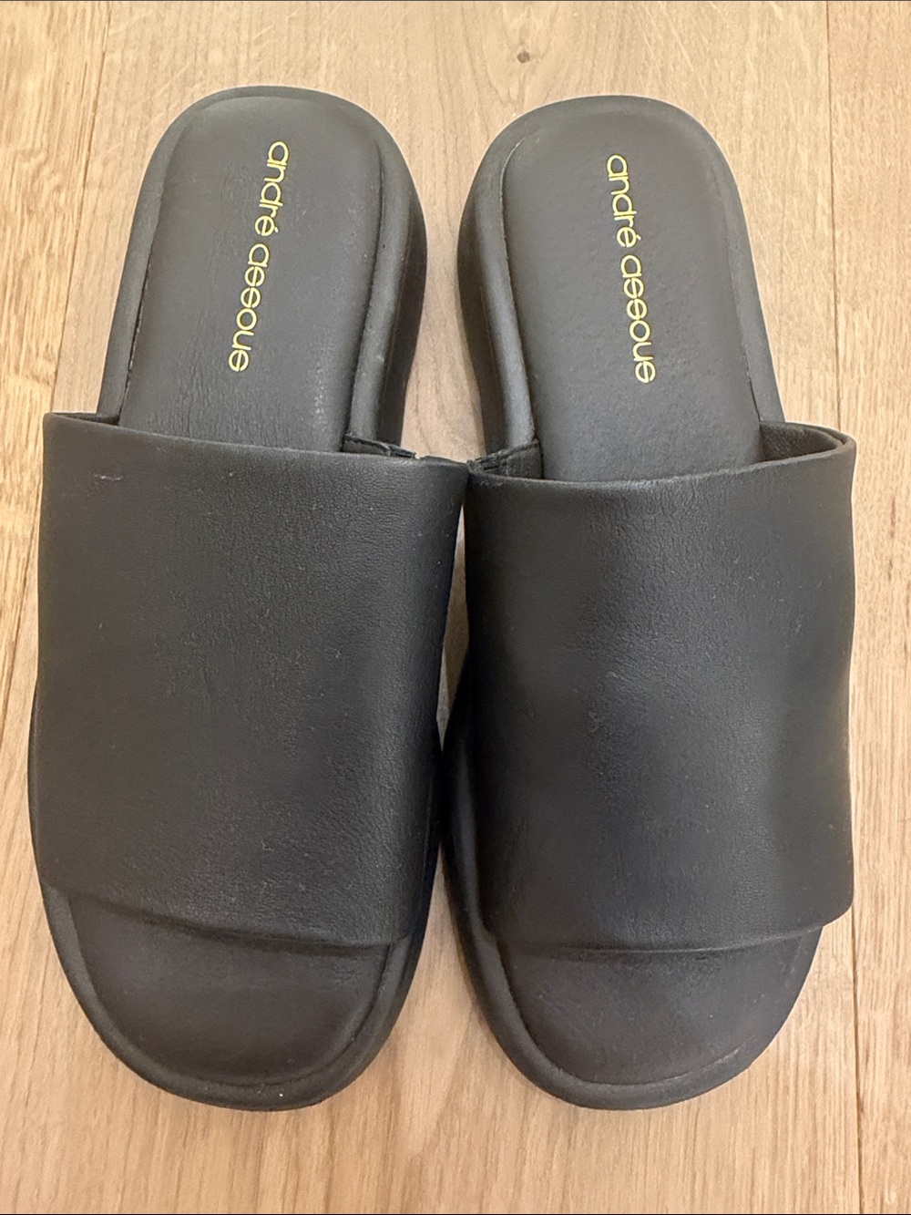 Andre Assous Black Slide Mules